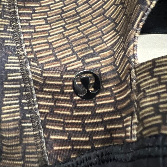 L4-🍋Lululemon🍋City Tank Golden Goddess Brown Black Pleated Tank Top - Picture 10 of 10